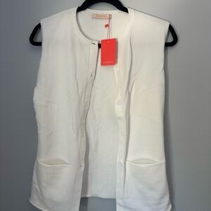 Olivaceous Ivory Buttoned Cardigan